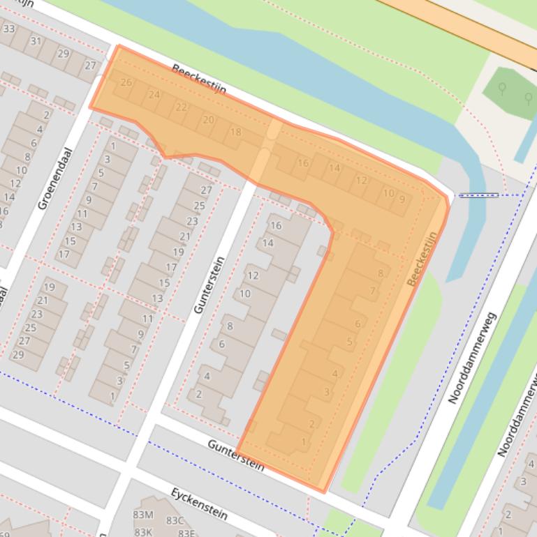 Kaart van postcodegebied 1187GN.