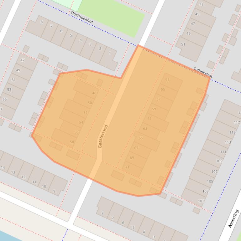 Kaart van postcodegebied 1187KB.