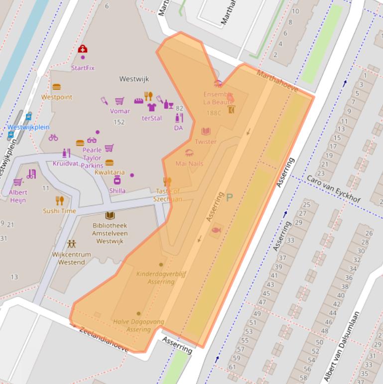 Kaart van postcodegebied 1187KL.