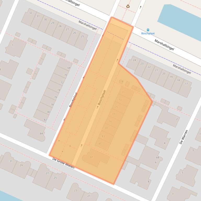 Kaart van postcodegebied 1187KZ.