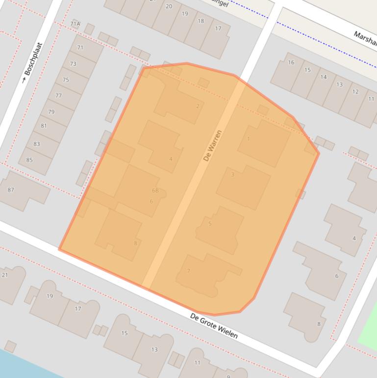 Kaart van postcodegebied 1187LL.
