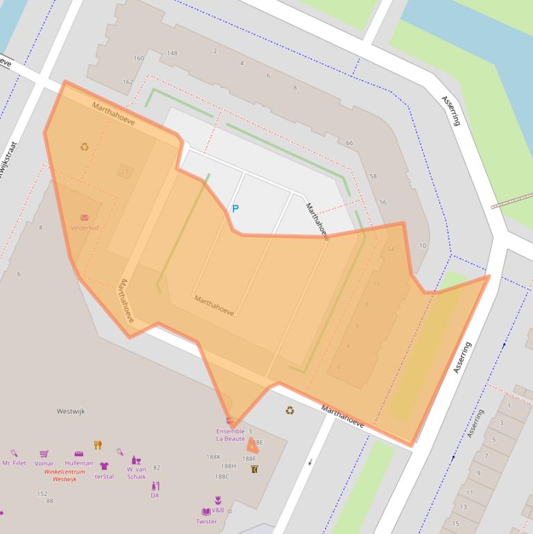 Kaart van postcodegebied 1187LP.