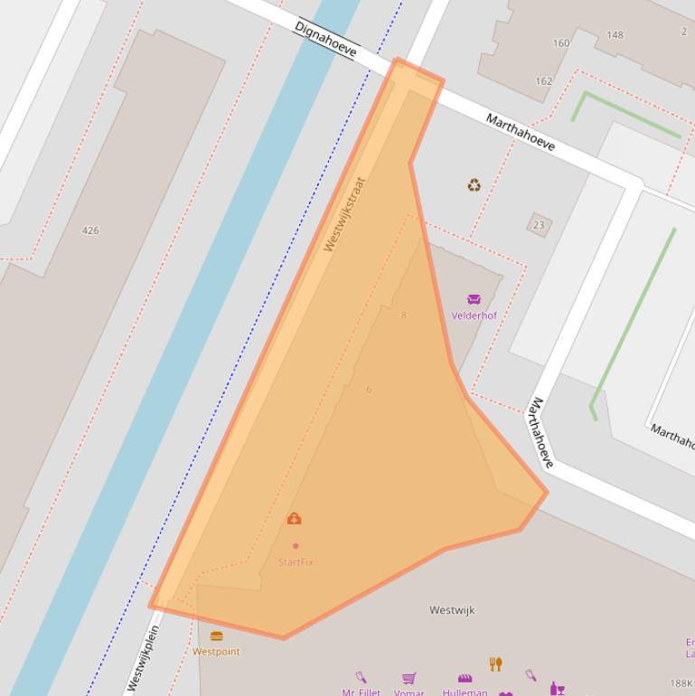 Kaart van postcodegebied 1187LR.