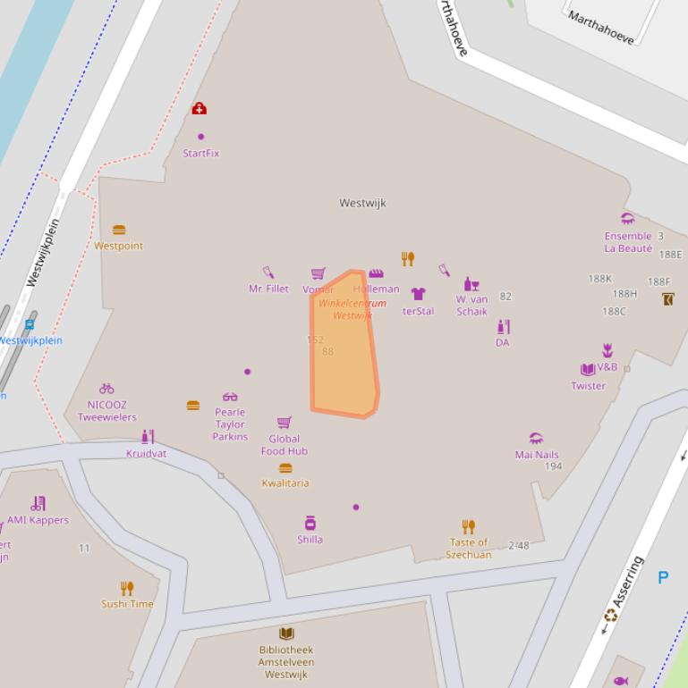 Kaart van postcodegebied 1187LT.