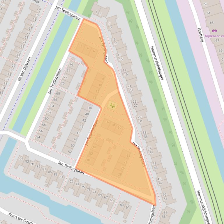 Kaart van postcodegebied 1187SJ.