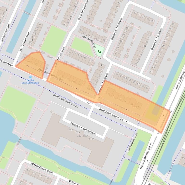 Kaart van postcodegebied 1187ST.