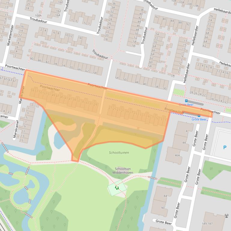 Kaart van postcodegebied 1188CG.