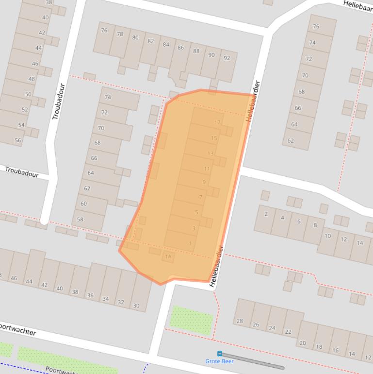 Kaart van postcodegebied 1188CT.