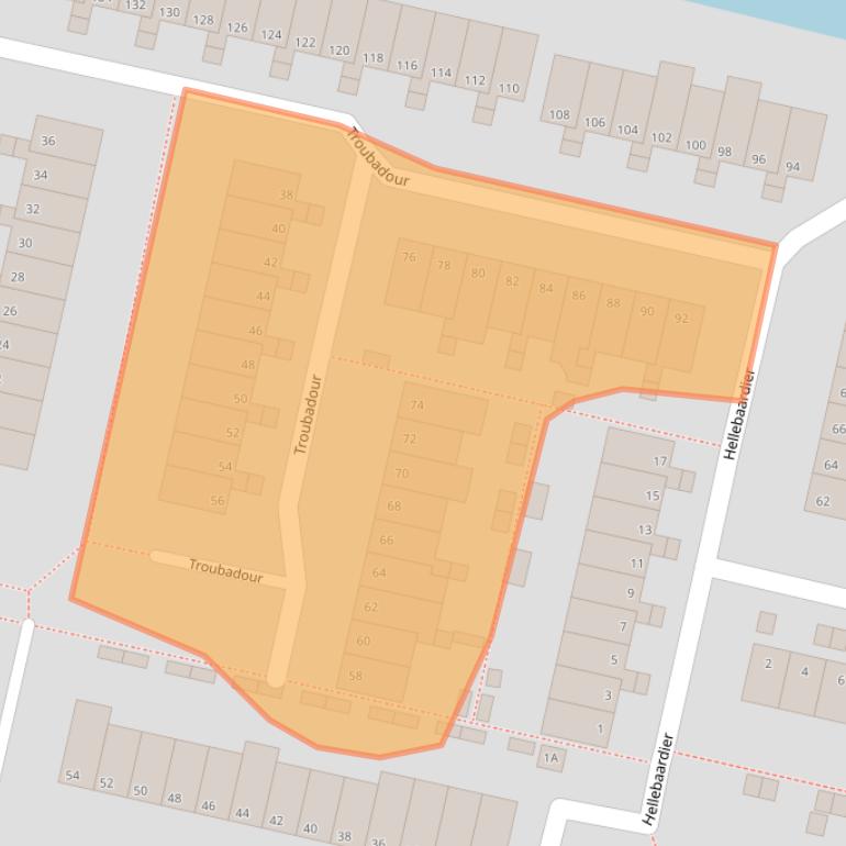 Kaart van postcodegebied 1188DA.