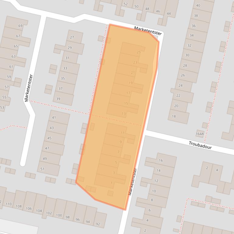 Kaart van postcodegebied 1188DC.