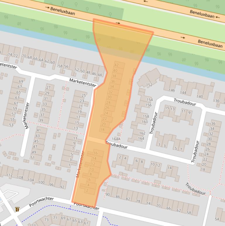 Kaart van postcodegebied 1188DE.