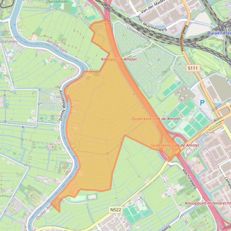 Kaart van postcodegebied 1191AA.