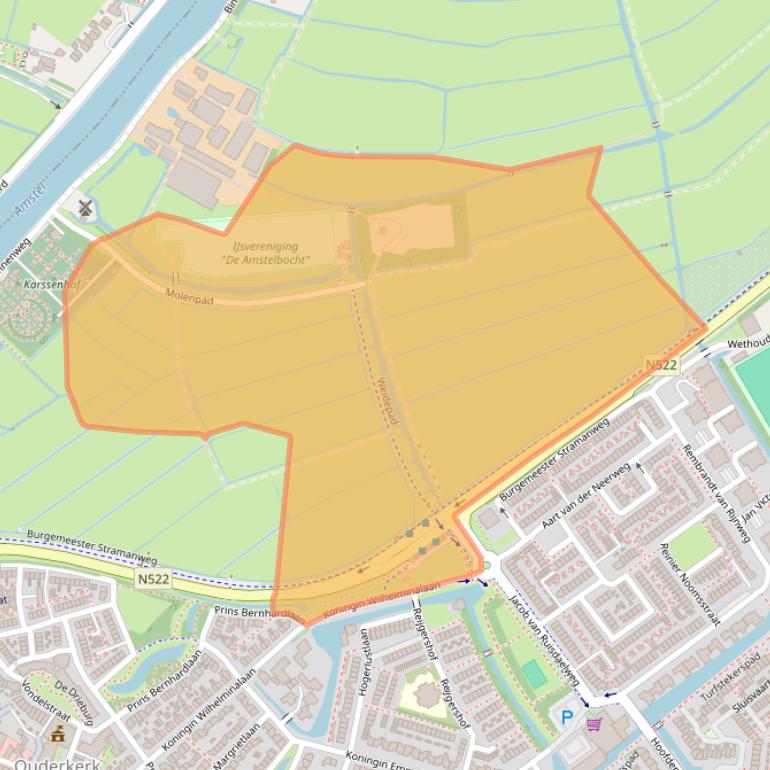 Kaart van postcodegebied 1191AB.