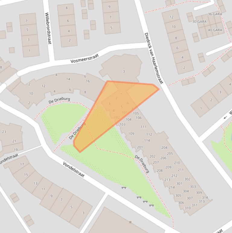 Kaart van postcodegebied 1191BA.