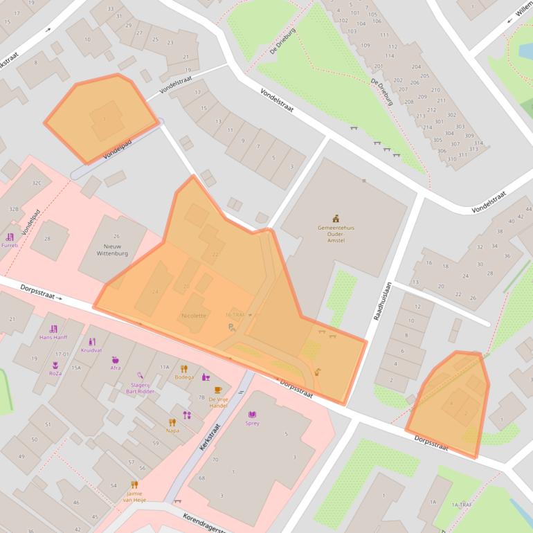 Kaart van postcodegebied 1191BJ.