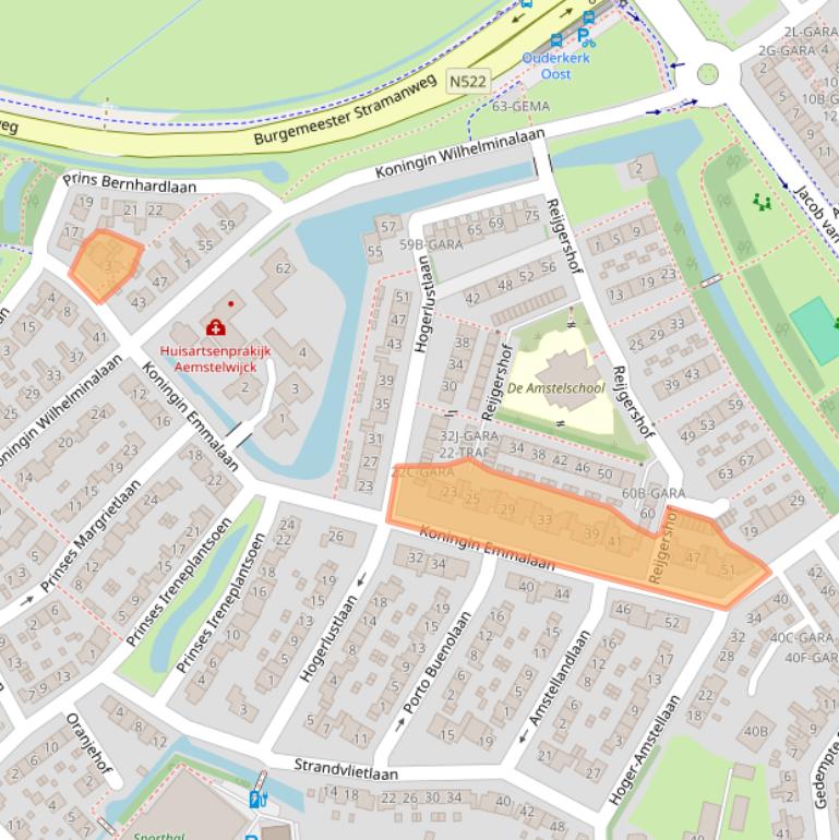 Kaart van postcodegebied 1191BL.