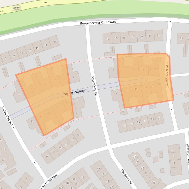 Kaart van postcodegebied 1191DZ.
