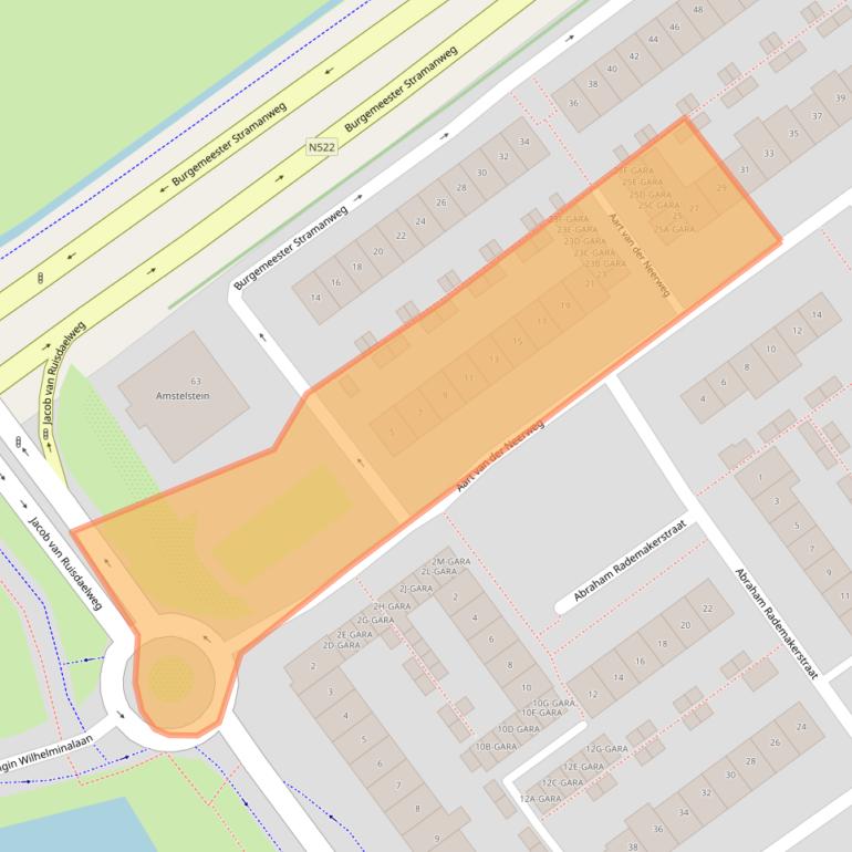 Kaart van postcodegebied 1191EC.