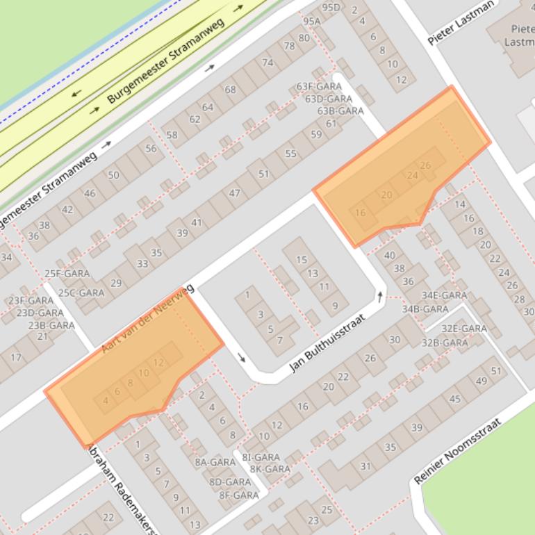 Kaart van postcodegebied 1191EE.