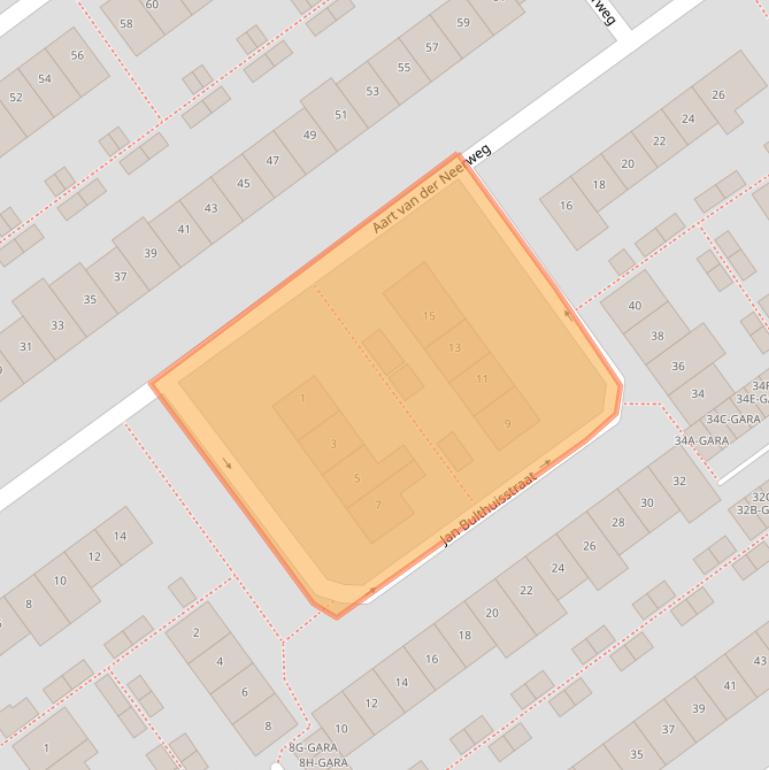 Kaart van postcodegebied 1191EL.