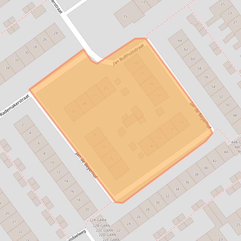 Kaart van postcodegebied 1191EN.