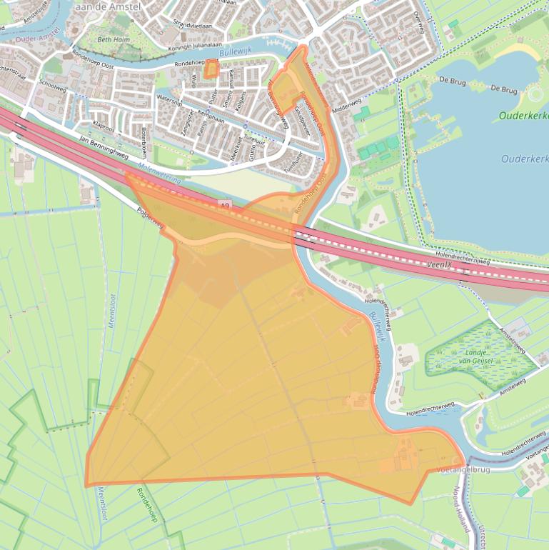 Kaart van postcodegebied 1191KA.