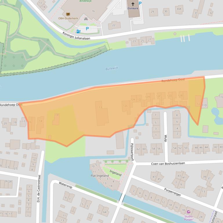 Kaart van postcodegebied 1191KB.