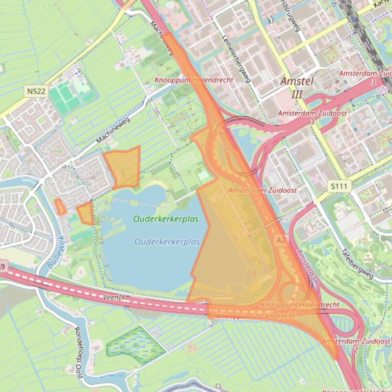 Kaart van postcodegebied 1191LG.