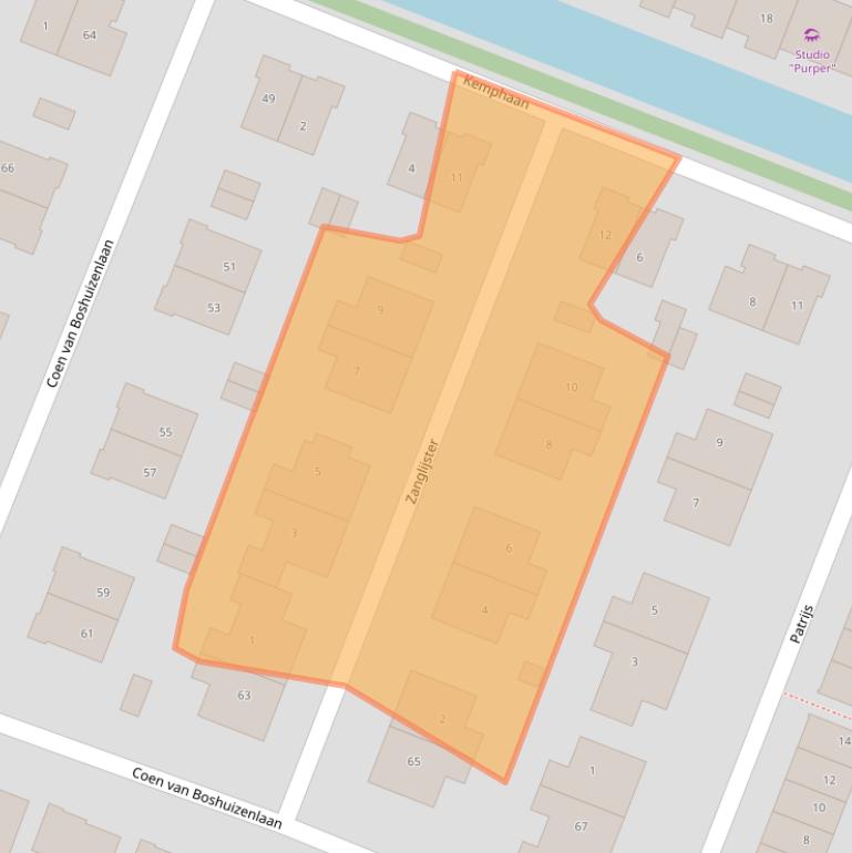 Kaart van postcodegebied 1191TJ.