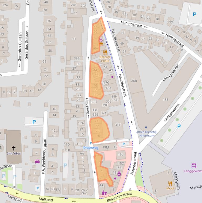 Kaart van postcodegebied 1211AG.