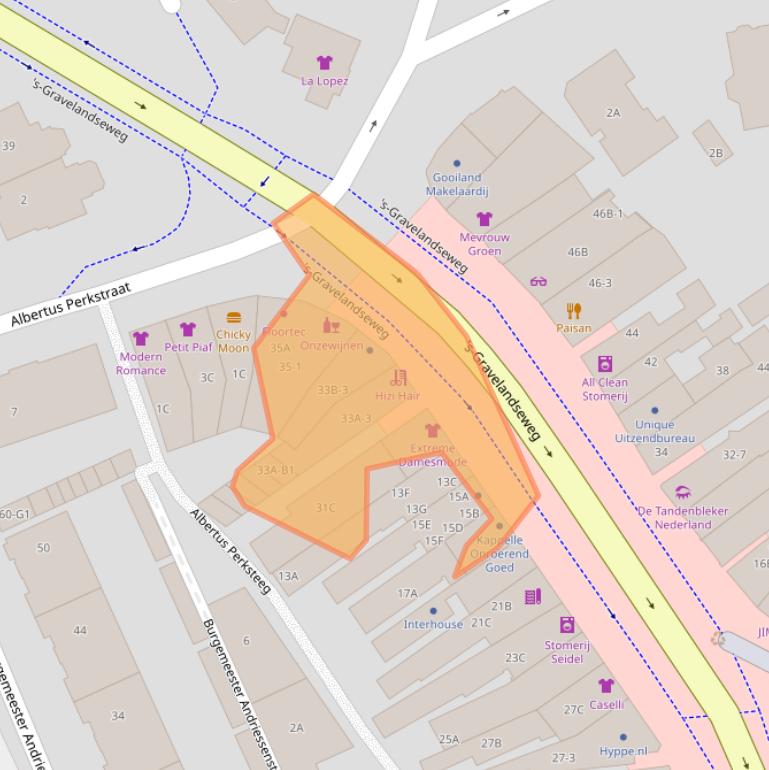 Kaart van postcodegebied 1211BP.