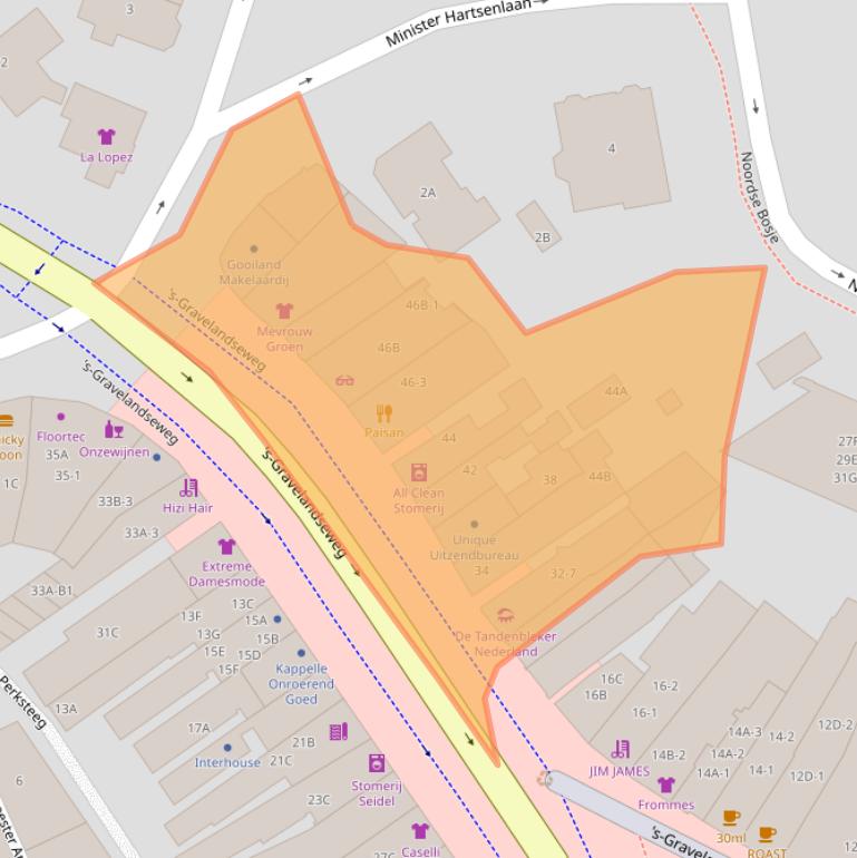 Kaart van postcodegebied 1211BT.