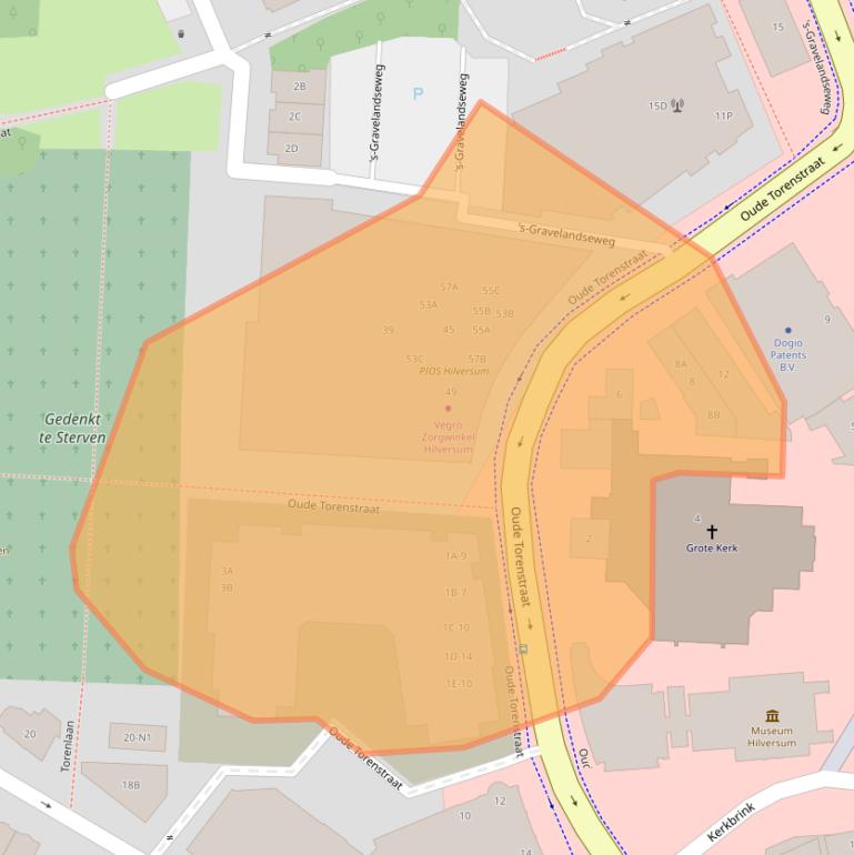 Kaart van postcodegebied 1211BV.