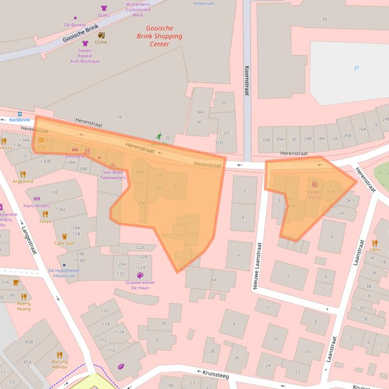 Kaart van postcodegebied 1211CA.