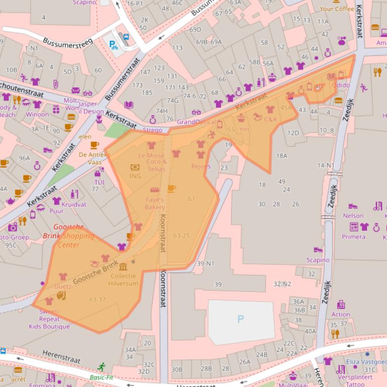 Kaart van postcodegebied 1211CL.