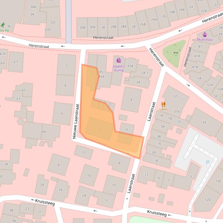 Kaart van postcodegebied 1211DA.