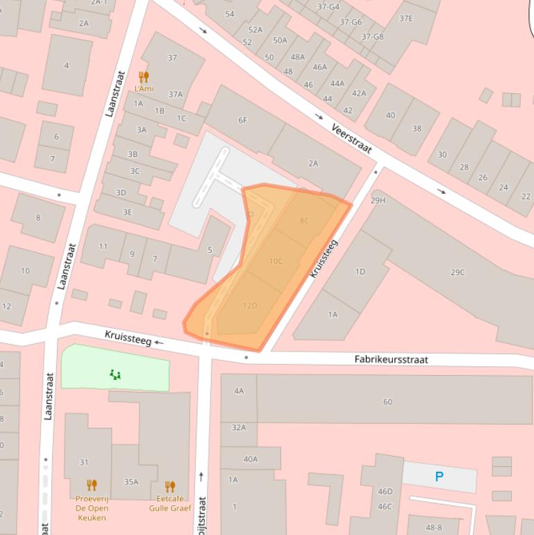 Kaart van postcodegebied 1211DG.