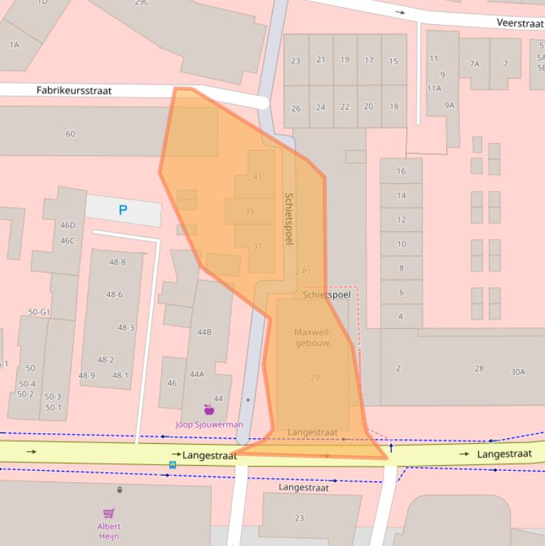 Kaart van postcodegebied 1211DK.