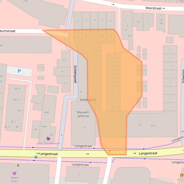 Kaart van postcodegebied 1211DL.