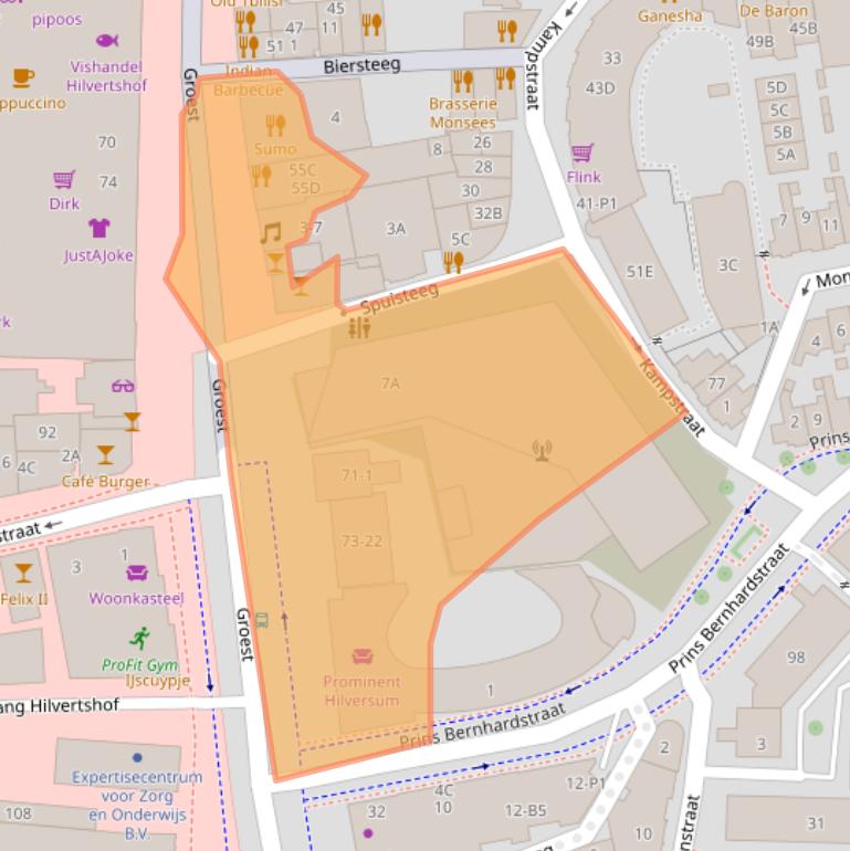 Kaart van postcodegebied 1211EA.