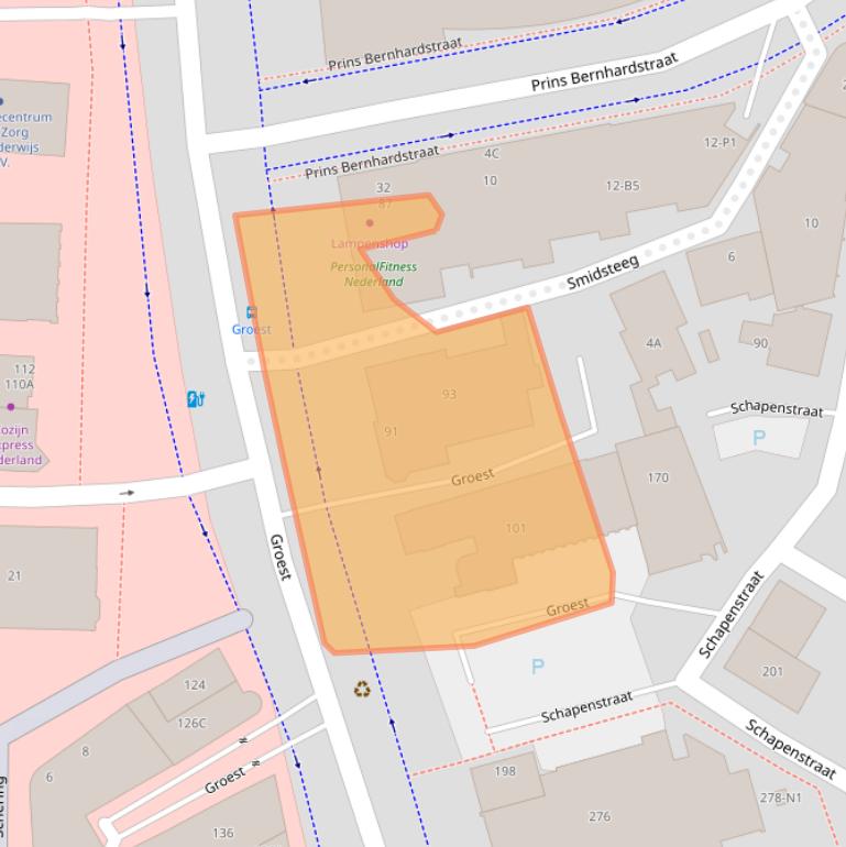 Kaart van postcodegebied 1211EB.