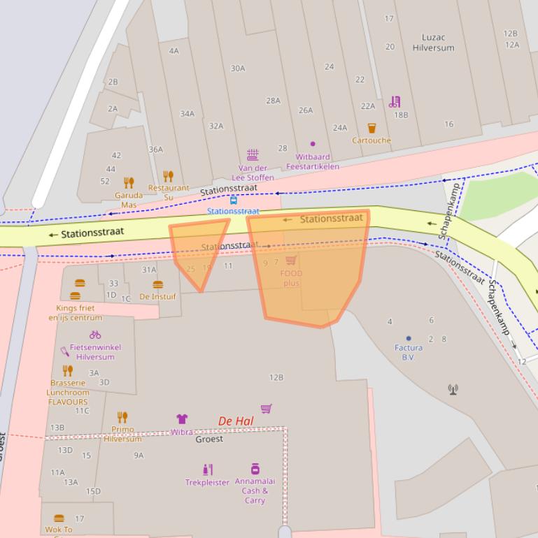 Kaart van postcodegebied 1211EK.