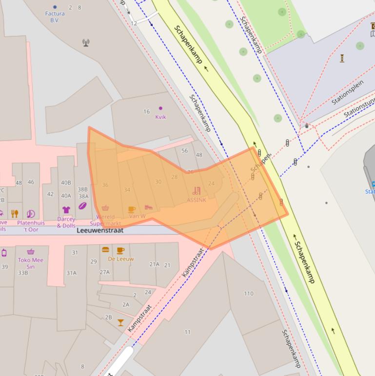 Kaart van postcodegebied 1211EV.