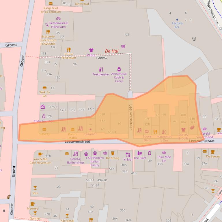 Kaart van postcodegebied 1211EW.