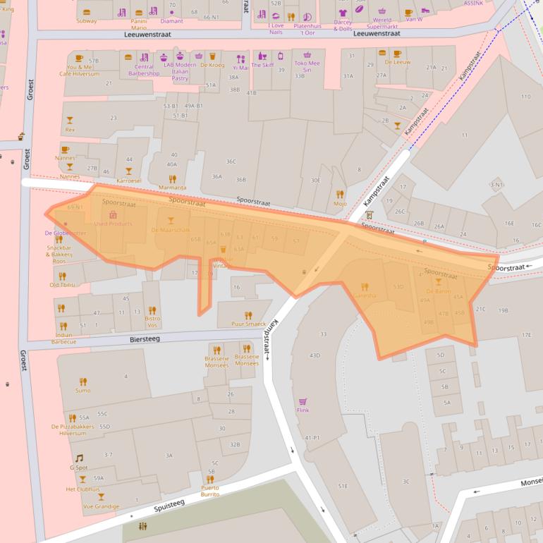 Kaart van postcodegebied 1211GA.