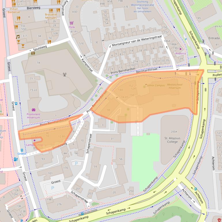 Kaart van postcodegebied 1211GK.