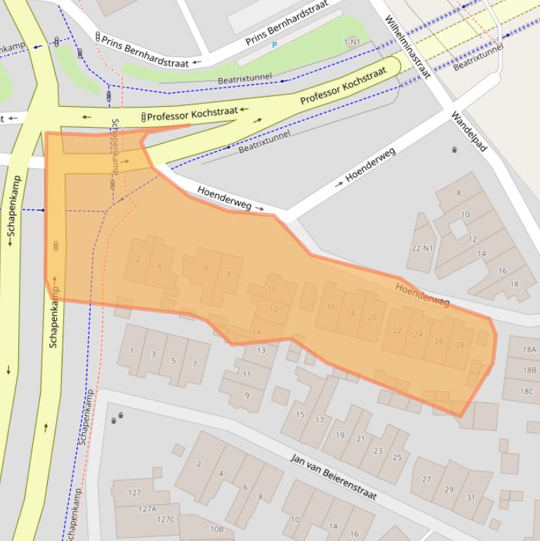 Kaart van postcodegebied 1211GL.
