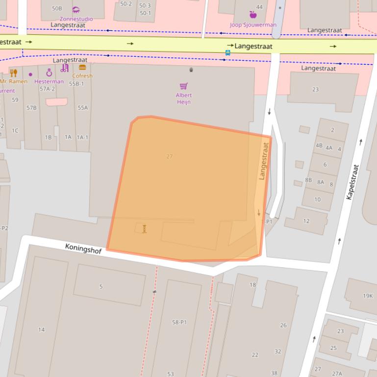 Kaart van postcodegebied 1211GT.