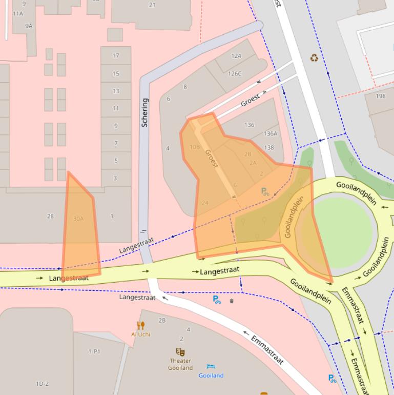 Kaart van postcodegebied 1211GZ.