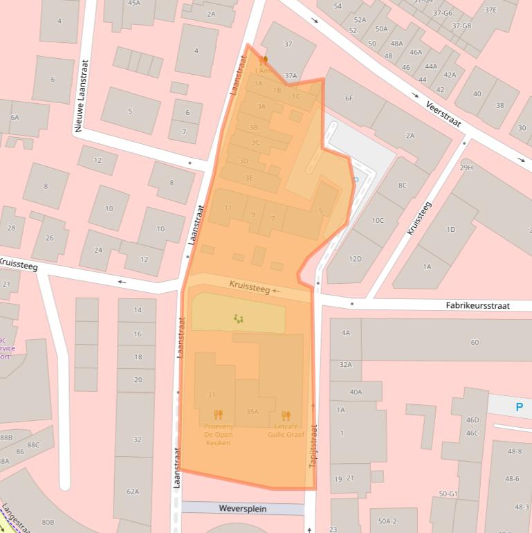 Kaart van postcodegebied 1211HG.